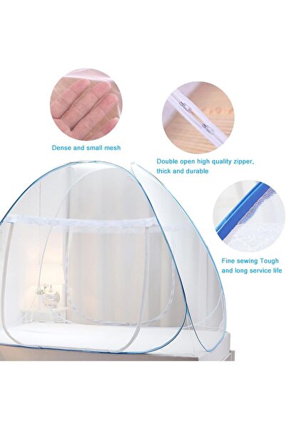 erorex Pop Up Bed Net Tent Bottom Folding Design Bed Canopy Bedroom & Outdoor Trips Easy Install & Wash