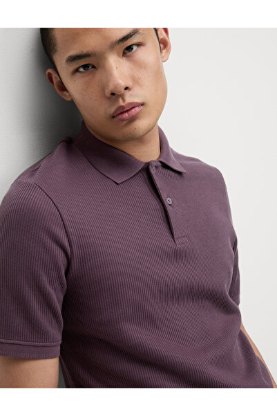 Marks & Spencer Saf Pamuklu Dokulu Polo Yaka Tişört