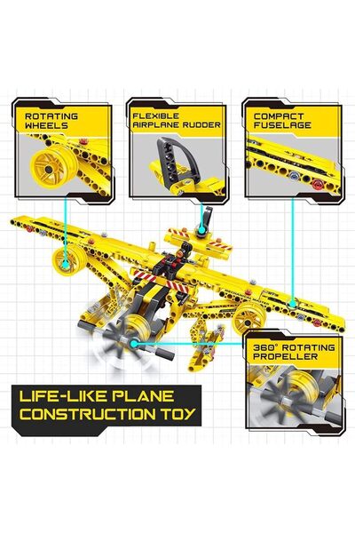 erorex Excavator Building Sets Toy 7 8 9 10 Year Old Boys & Girls Stem Building Toy Dump Truck Or Airplane