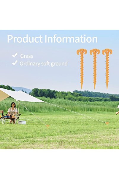 erorex Tent Pegs Ground Anchors Pegs Heavy Duty Spiral Design Tent Stakes Screw Camping Stakes Pegs Fixing