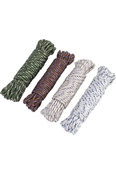 erorex 4 Piece Set Rope 5Mm X 10M Multi Purpose Colored Rope Durable Lightweight Design Diy Projects