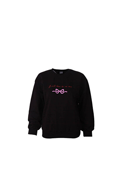 trender Μαύρη γυναικεία κορδέλα φούτερ