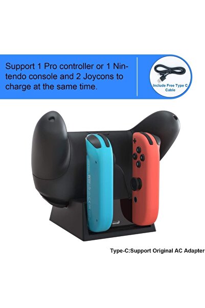 erorex Charger Charging Dock Compatible Nintendo Switch & Oled Model Charger Station Pro Controller Pro