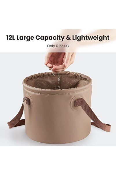 erorex Collapsible Bucket With Handle 3 Gallon Portable Foldable Pvc Bucket For Fishing Camping Hiking