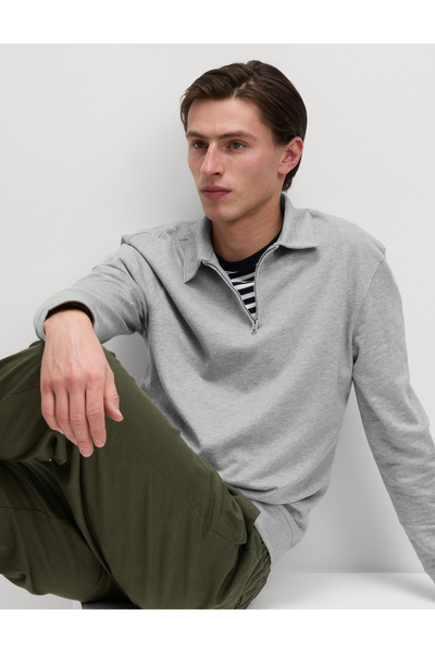 Marks & Spencer Pamuk Karışımlı Yarım Fermuarlı Polo Tişört