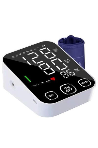 ESensio Upper arm blood pressure monitor BP-S03, large 12.7 cm digital LCD display, 99 memories, battery powered