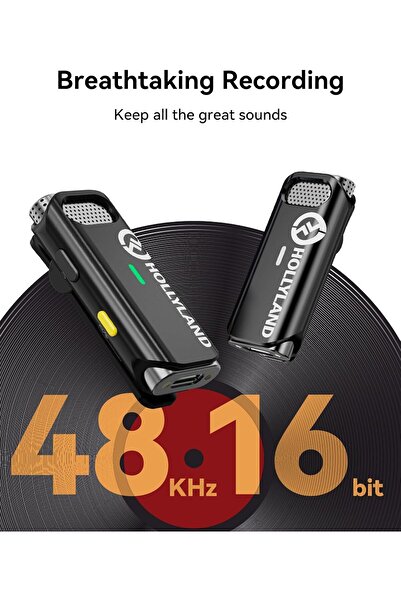 HollyLand Lark C1 Wireless Lavalier Microphone (Lightning) — MFi Certified, Noise Cancelling