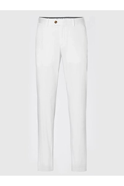 Hiltl Chino White Slim Fit Cotton Elastane Trousers