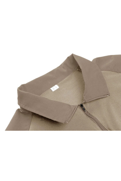 OEM Tactical camouflage 1/4 zip breathable stand-up collar t-shirt, khaki XL