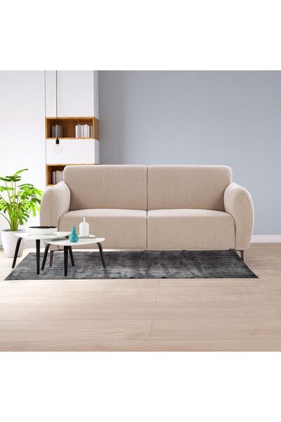 Danube Home أريكة وافر القماشية ذات المقعدين - لون بيج بني، الطول ١٧٧ سم × العرض ٨٩ سم × الارتفاع ٨١ سم