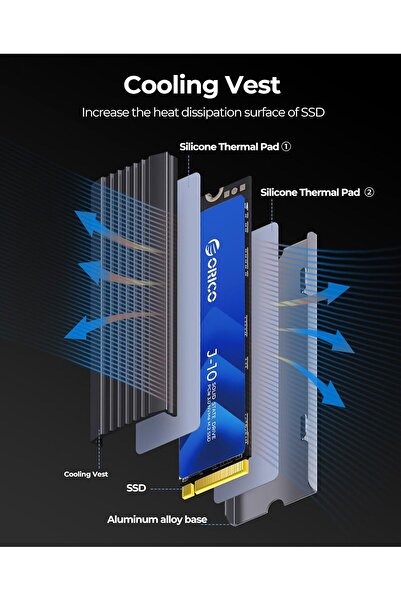 Orico NVMe M.2 SSD 256GB PCIe Gen3 x4 2280 with Heatsink (J10)