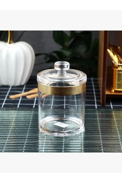 rexa Elegant Storage Box - Transparent Gold/Round