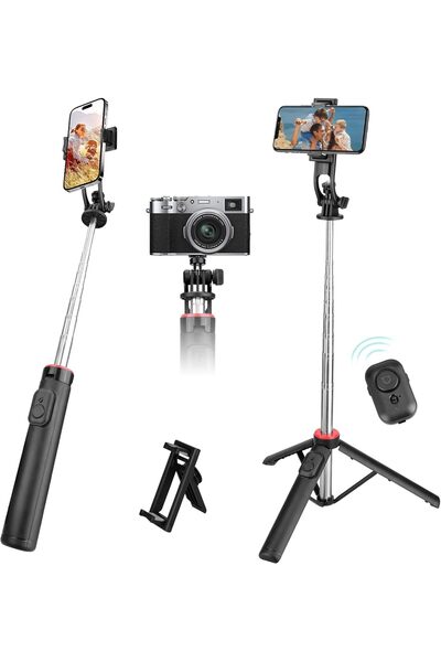 PADOM 52" Phone Tripod, Selfie Stick Tripod with Remote and Phone Holder, Ext...