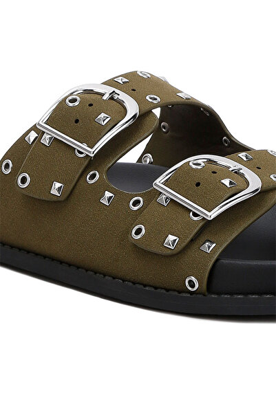 london Rag Women Lenny Embellished Sandals in Khaki