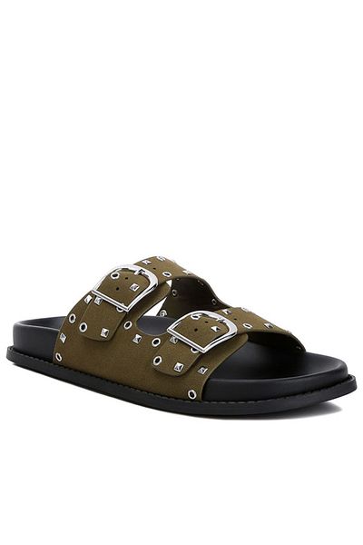 london Rag Women Lenny Embellished Sandals in Khaki