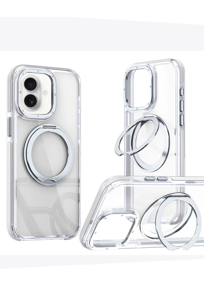 OSG حافظة هاتف iPhone 16 Plus متوافقة مع ميزة الوقوف، غير قابلة للتلطيخ، ممتصة للصدمات، ذات حواف جانبية ممتازة