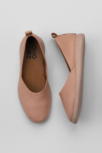 Bueno Shoes Powder Light Leather Women's Flat Ballerinas 01Wy1507