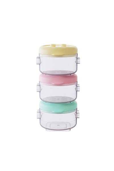 turtees Stackable Baby Formula Milk Storage Container Set, 120mL x3 Capacity,...