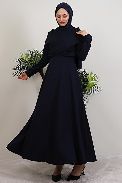 GİYZAMİLA Φόρεμα Ahenk Crepe Navy Blue