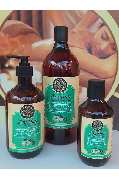 Anothai Massage Oil Lemongrass & Eucalyptus 1000 ml, 100% Massage Oil, SPA PRODUCTS