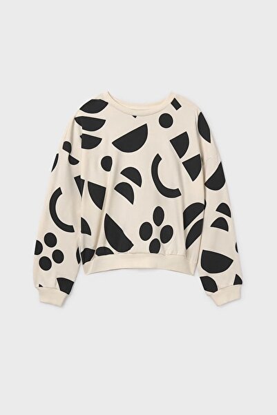 MAYORAL Hanorac cu model abstract pentru fete - crem/negru