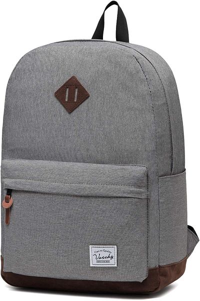 VASCHY Men's Backpack, Women's Waterproof School Bag, Boy Girl Computer 15.6 Inch Vintage for School