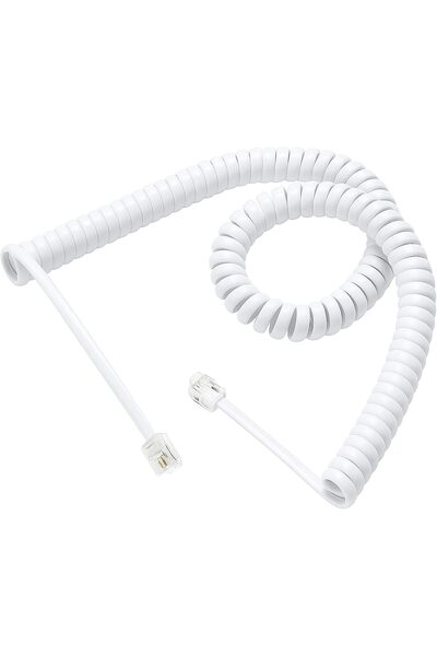 Duravel كابل هاتف زنبركي بطول مترين RJ9/RJ22 4C - كابل موثوق رباعي الموصلات