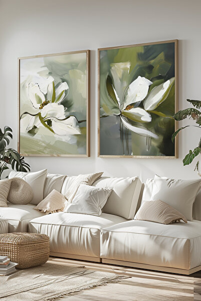 STARYUNA Set de picturi duble cu efect de pictură în ulei, cu cadru din lemn,...