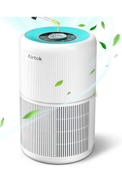 AIRTOK HEPA Air Purifier for Bedroom Home with Fragrance Sponges | 4-In-1 H13 True HEPA Air Filter