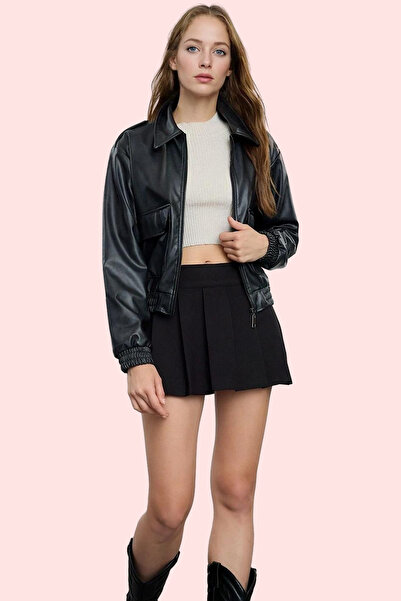 PayBuy Kadın Moda Piliseli Orta Bel Mini Dokuma Şort Etek Günlük Stil Hafta Sonu Yazlık Şort