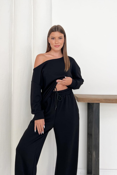 The Robi Women's Modal Fabric Off Shoulder Bottom Top Set