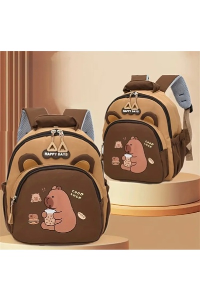SEZİNCE Kapibara School Bag Milk Tea Drinking