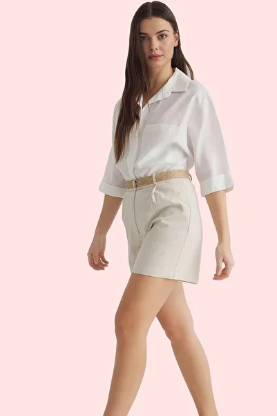 PayBuy Women's Fashion Linen Look High Waist Wide Leg Shorts Cotton Summer Shorts Daily Use