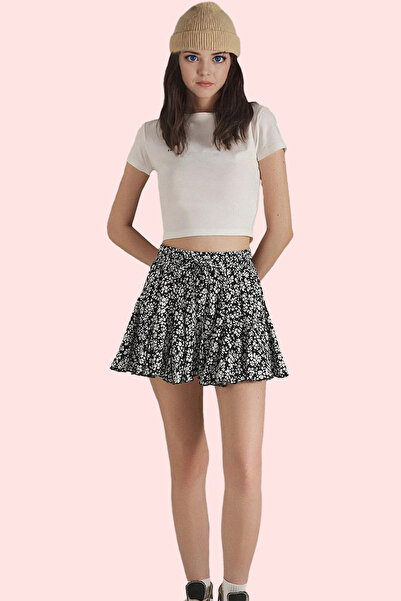 PayBuy شورت نسائي على الموضة بنمط الأزهار تنورة عالية الخصر قصيرة الطول صيفية...