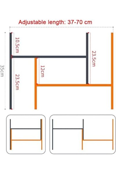 Slasa Transparent Acrylic Bookshelf One-Piece Adjustable Organizer (35 × 21 × 37–70 cm) – Home & Office