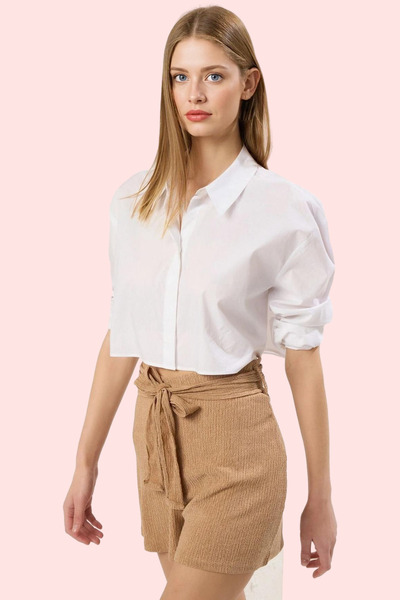 PayBuy Women's Fashion Knitted Shorts Wrinkled Woven Plain Pattern Casual Daily Summer Weekend Where Style Meets