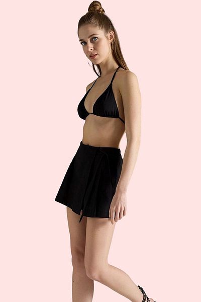 PayBuy Women's Fashion Woven Shorts Skirt Lacing Detail Cotton Summer Beach Daily Use Durable Material