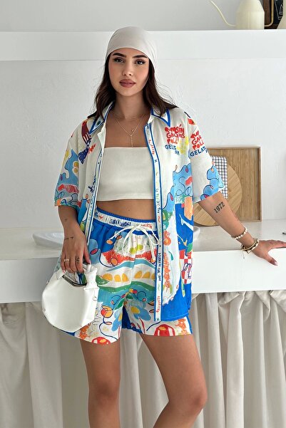 AsprinFashion Keten Kumaş Şortlu Takım