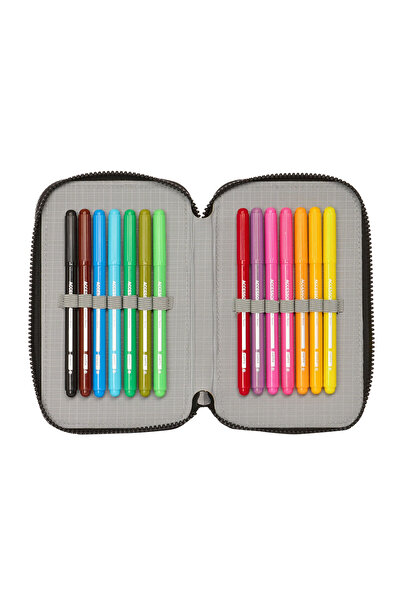 PAUL FRANK Double Pencil Case Paul Frank Join the fun Black 12.5 x 19.5 x 4 cm (28 Pieces)