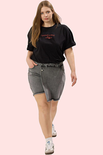 PayBuy Kadın Moda Denim Şort Etek Yüksek Bel Kısa Boy Dar Paça Günlük Kombinler Yazlık Şort