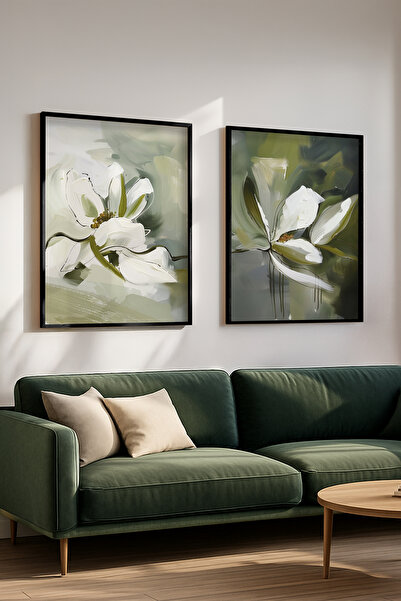 STARYUNA Set de picturi duble cu efect de pictură în ulei, cu cadru din lemn ...