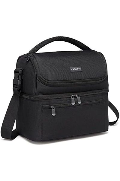 VASCHY Lunch Bag, Insulated Lunch Box Leak-proof Cooler Bag in Dual Compartment Lunch Tote for Men,