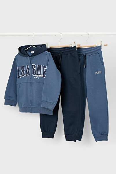 MAYORAL طقم رياضي للأولاد بقلنسوة 3 قطع - أزرق