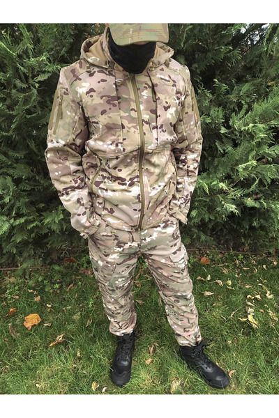 Lion camo Costum Softshell Suit with Insulated Wool Fighter Antivand si Hidrofug