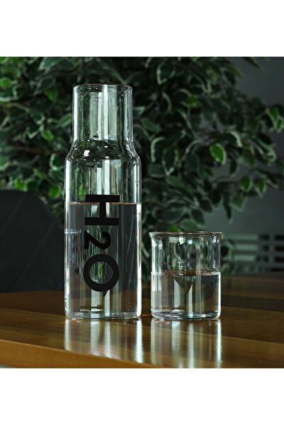 İkon store Siyah H2o Cam Başucu Sürahisi