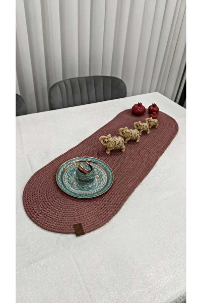 Thalia Home Jute Straw American Service Runner Table Coffee Table Cover 30X80 cm