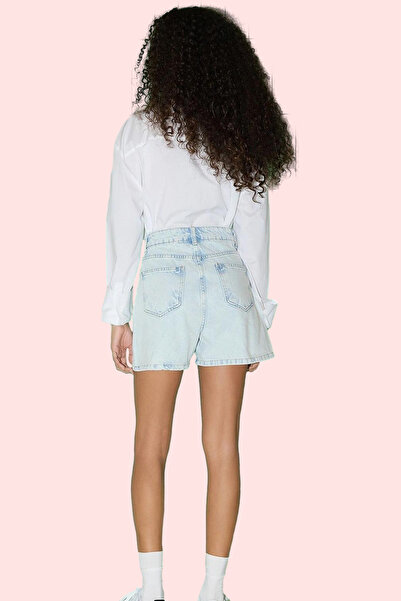 PayBuy Women's Fashion High Waist Wide Leg Denim Shorts Printed Cherry Pattern Cotton for Casual Combinations