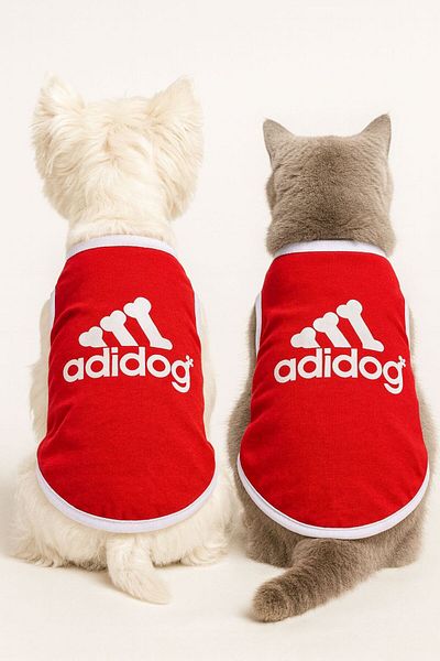 DOGİ&DOG Small Breed Red Sports Dog Vest Dog Outfit Cat Outfit (1-10kg)