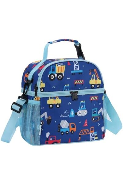 VASCHY Lunch Bag for Kids Boys, Insulated Double Compartments Cooler Lunch Box Tote Bag with Adjusta