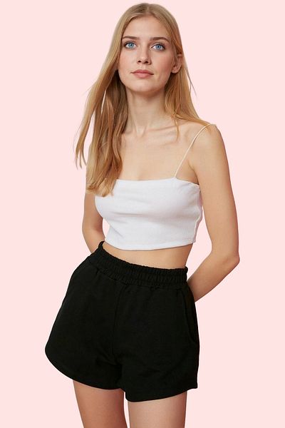 PayBuy Women's Fashion Wide Leg Knitted Shorts High Waist Cotton Daily Use Weekend Durable Material